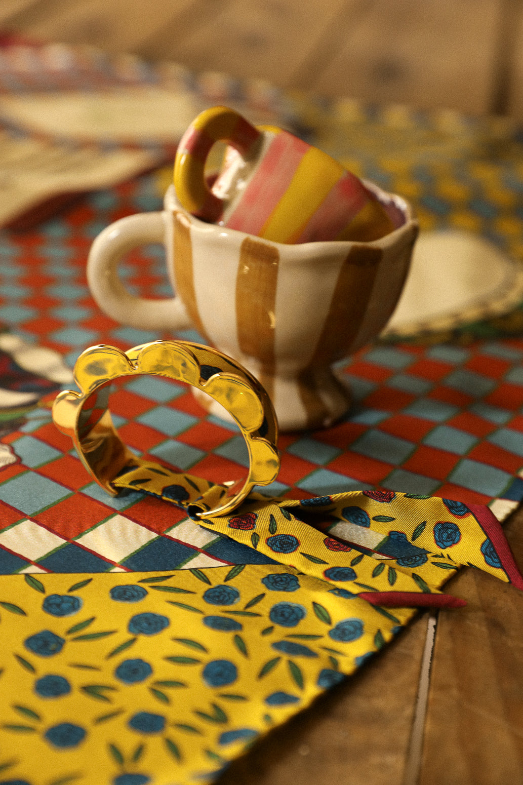 Ruban en soie 2cm Gypsy Tales, curry