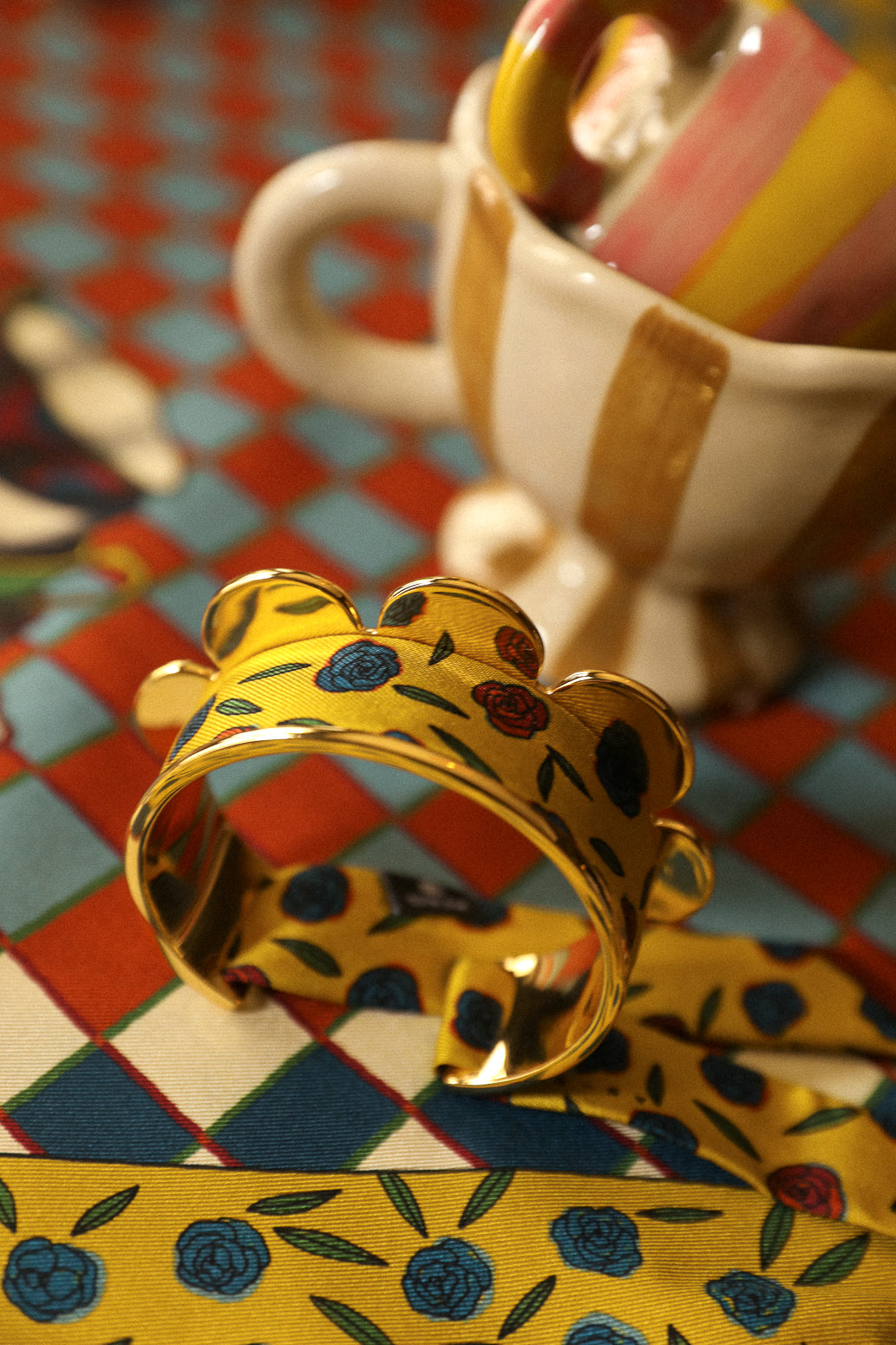 Manchette Fanion et ruban Gypsy Tales, curry