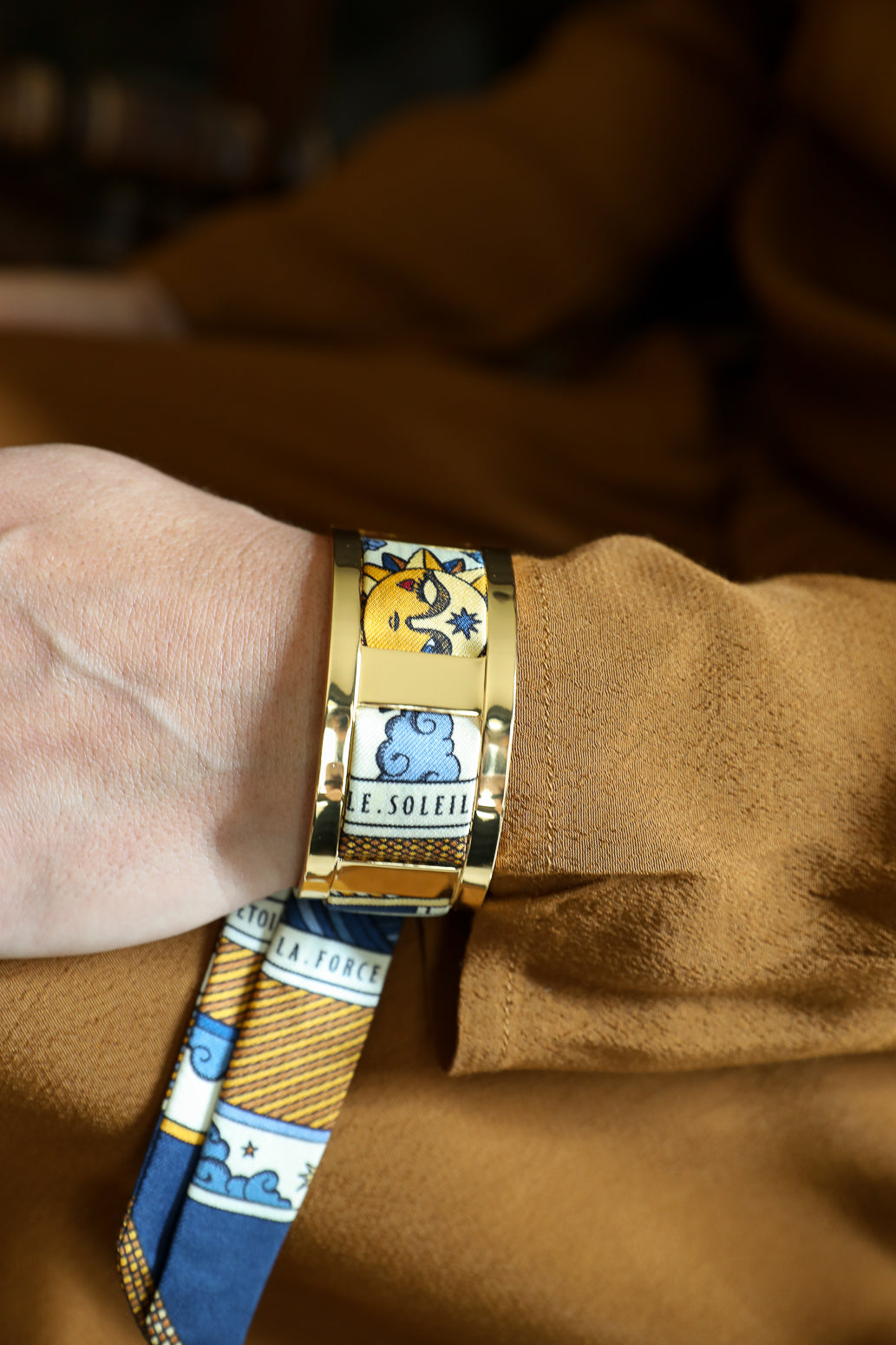 Manchette JMA et ruban Tarot, marine