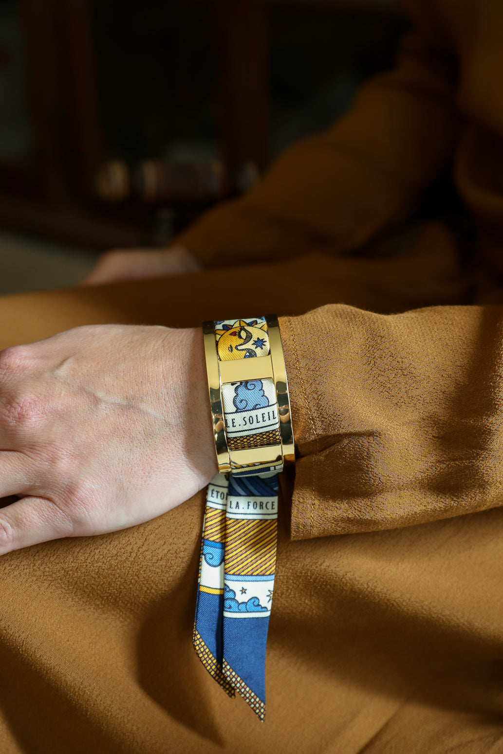 Manchette JMA et ruban Tarot, marine