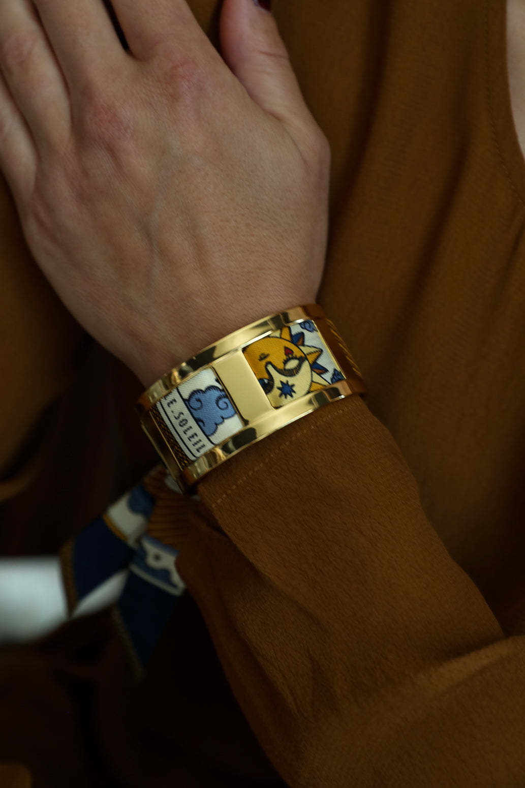 Manchette JMA et ruban Tarot, marine