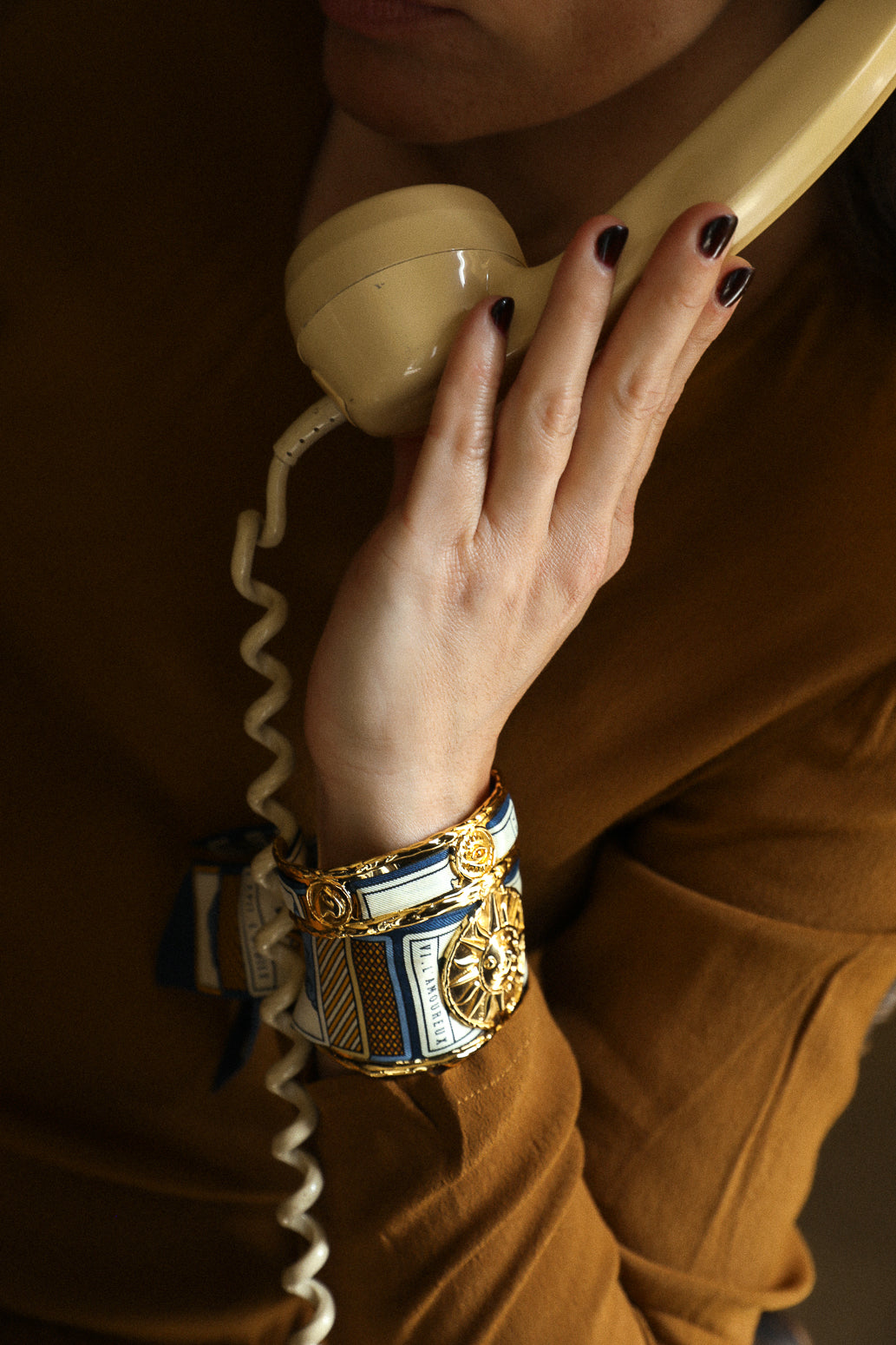 Manchette Irma et son ruban Tarot, marine