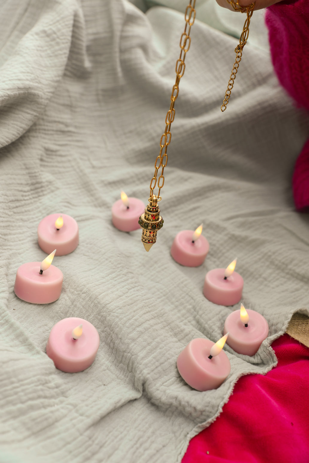 Collier Pendule, incrusté de Quartzites vertes