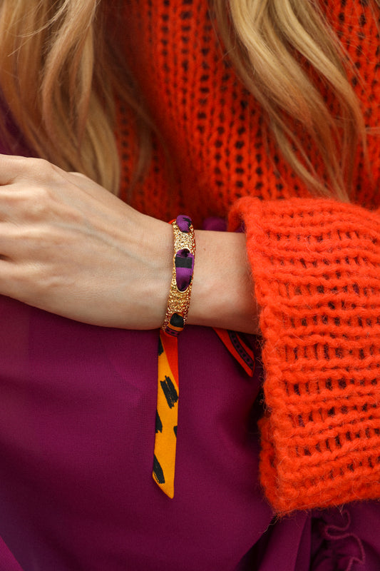 Bracelet Queen et son ruban Chapanoir, orange