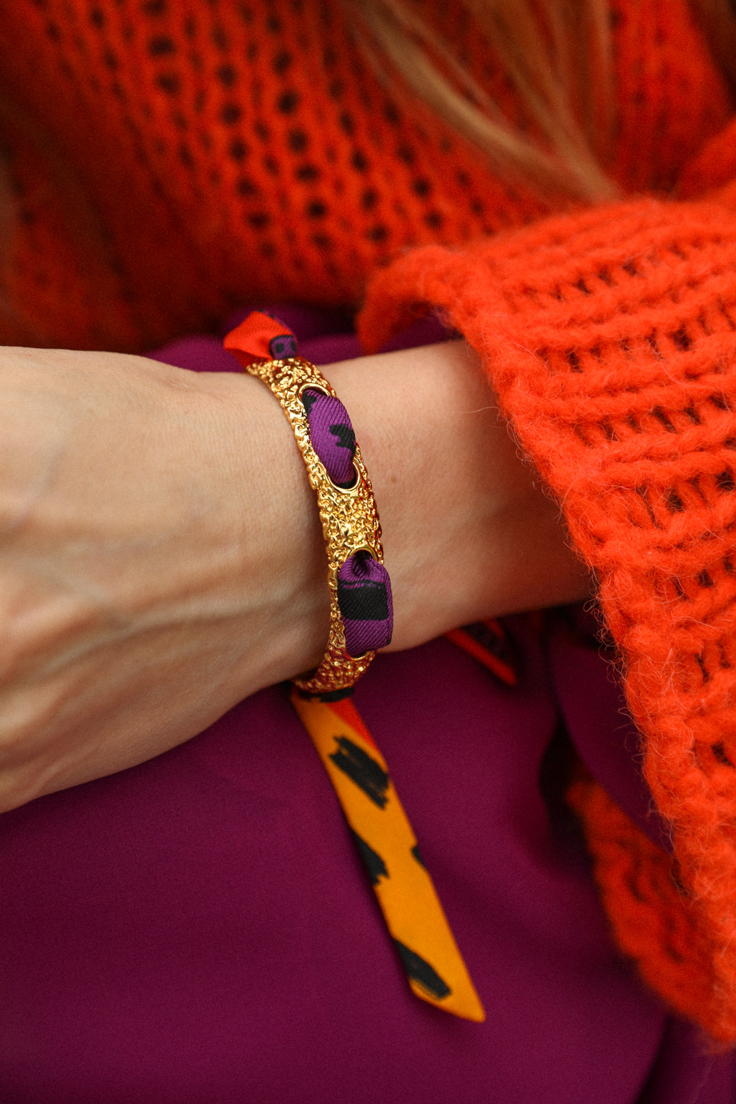 Bracelet Queen et son ruban Chapanoir, orange