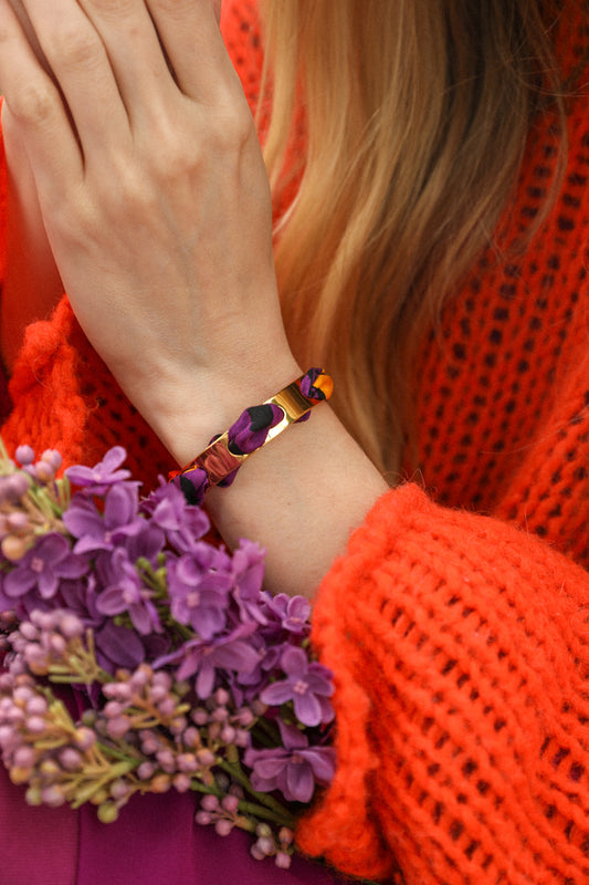 Bracelet Septembre et ruban Chapanoir, orange