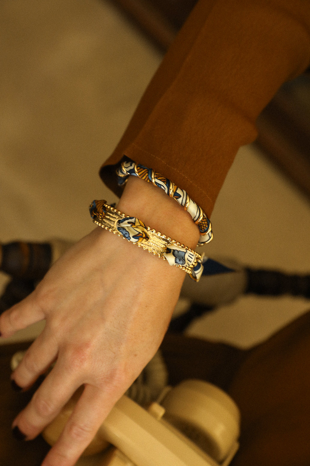 Bracelet Diva et ruban Tarot, marine