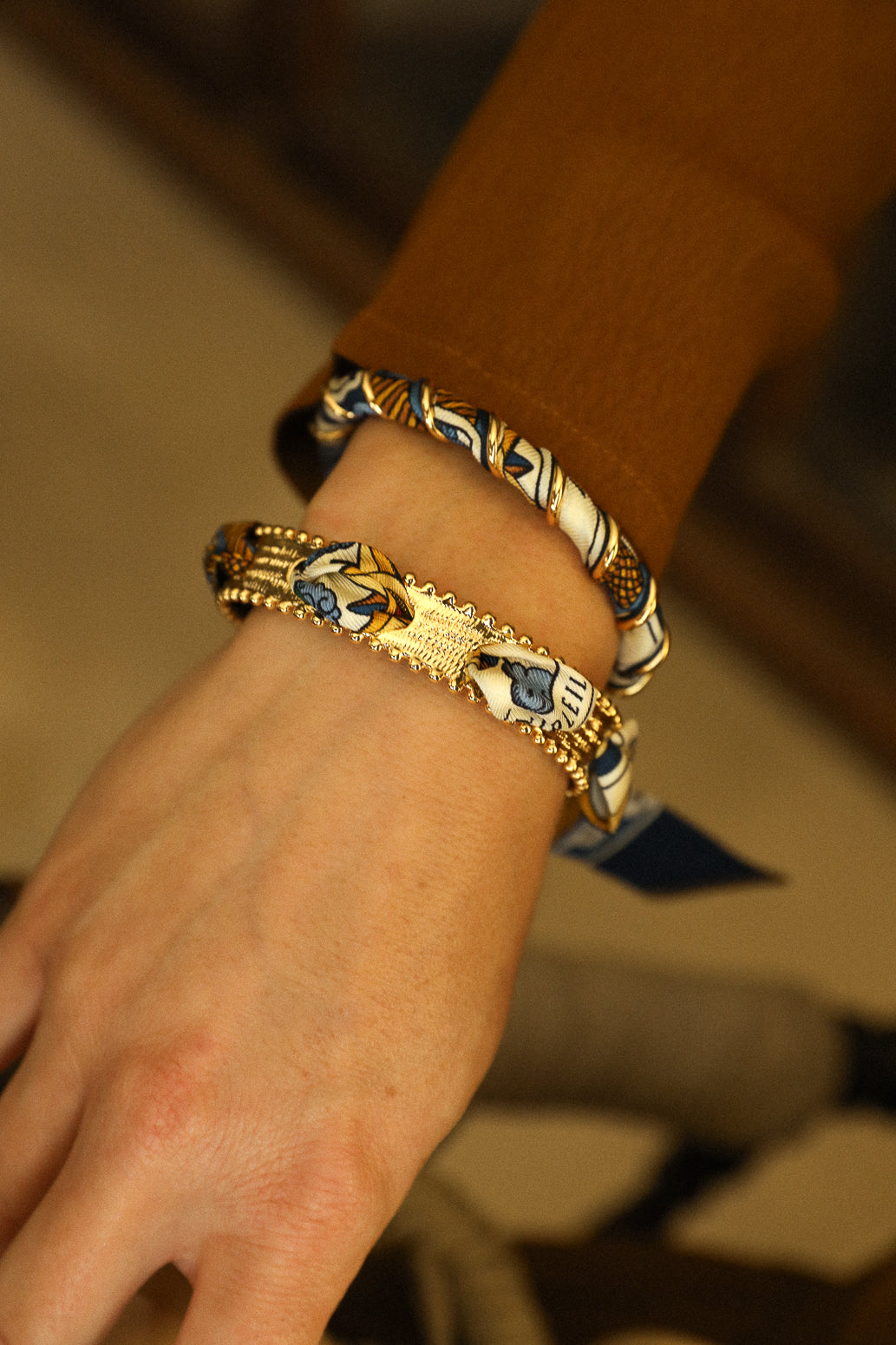 Bracelet Diva et ruban Tarot, marine