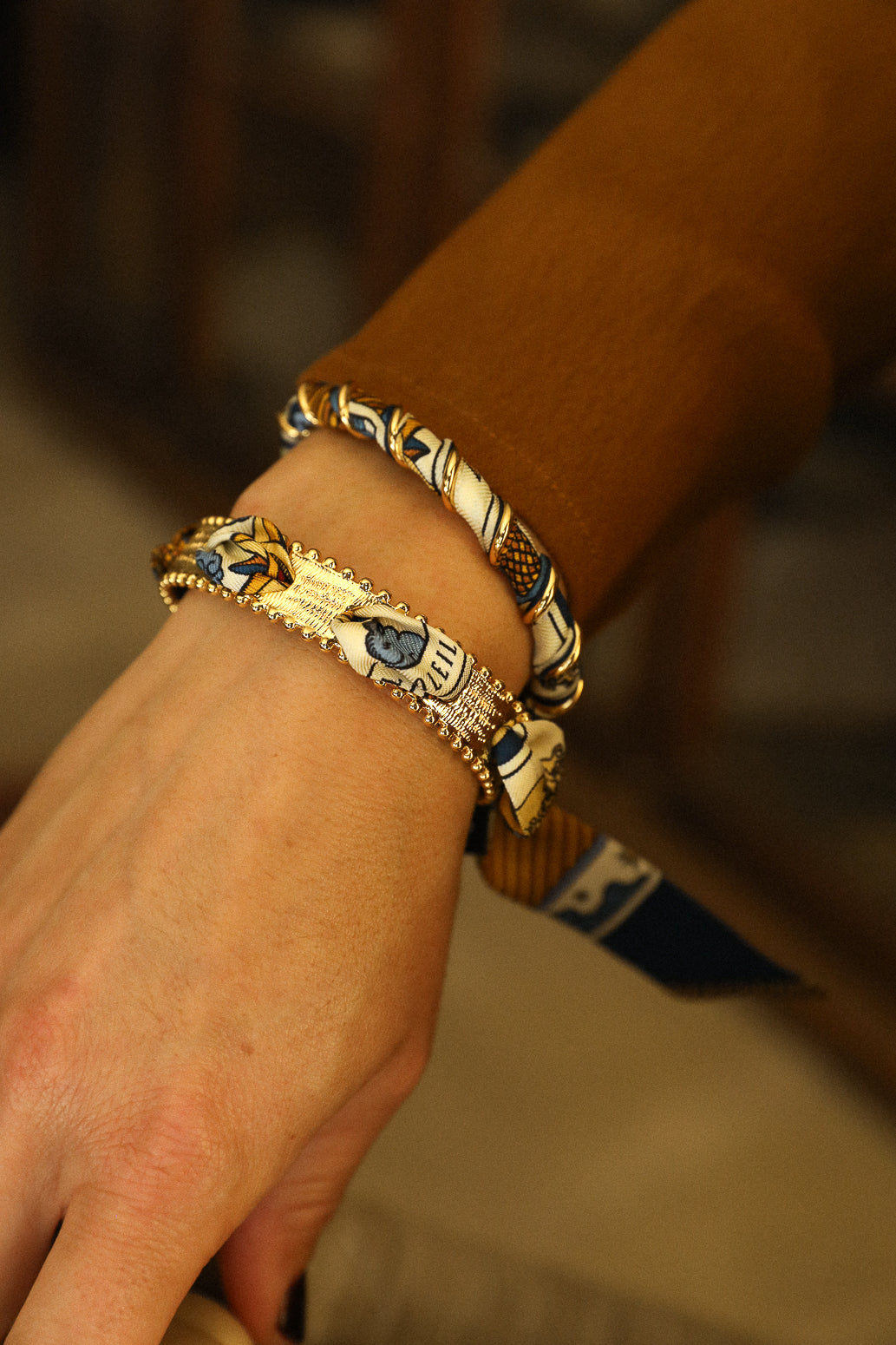 Bracelet Diva et ruban Tarot, marine