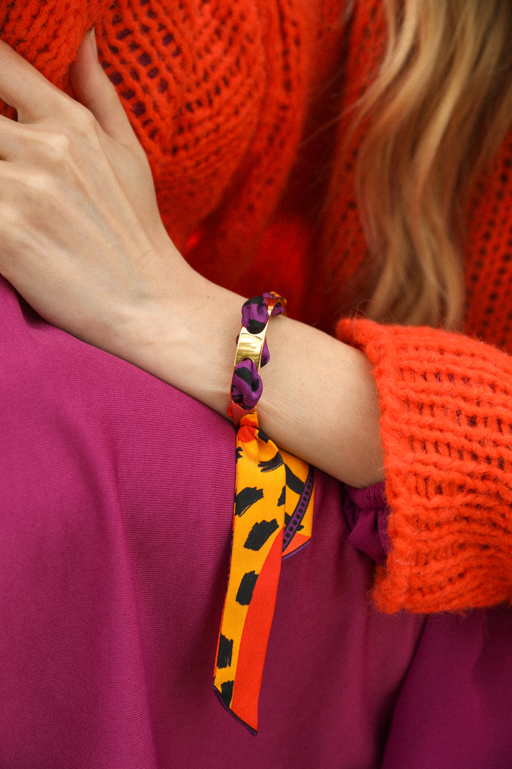 Bracelet Septembre et ruban Chapanoir, orange