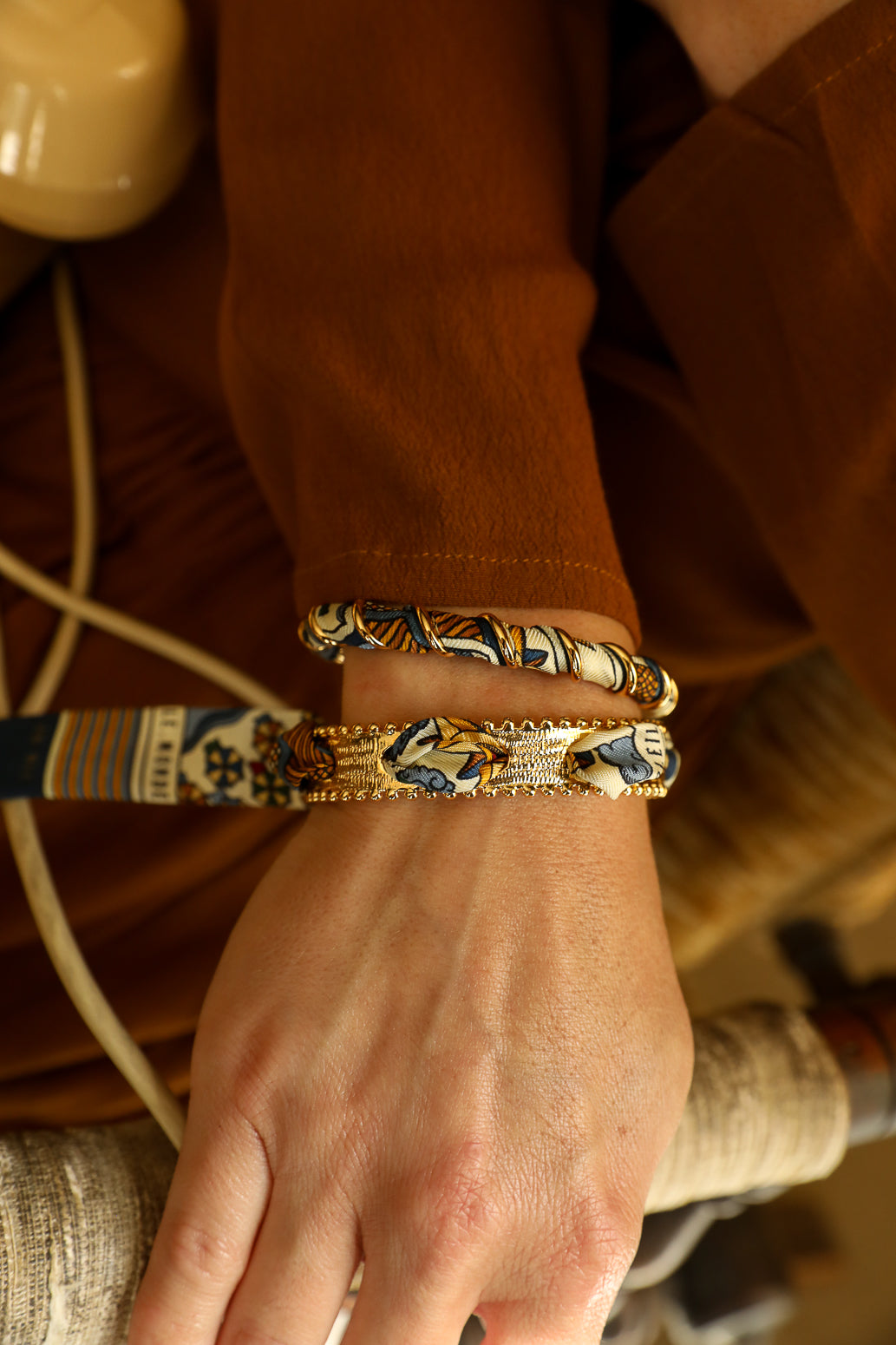 Bracelet Octobre et son ruban Tarot, marine