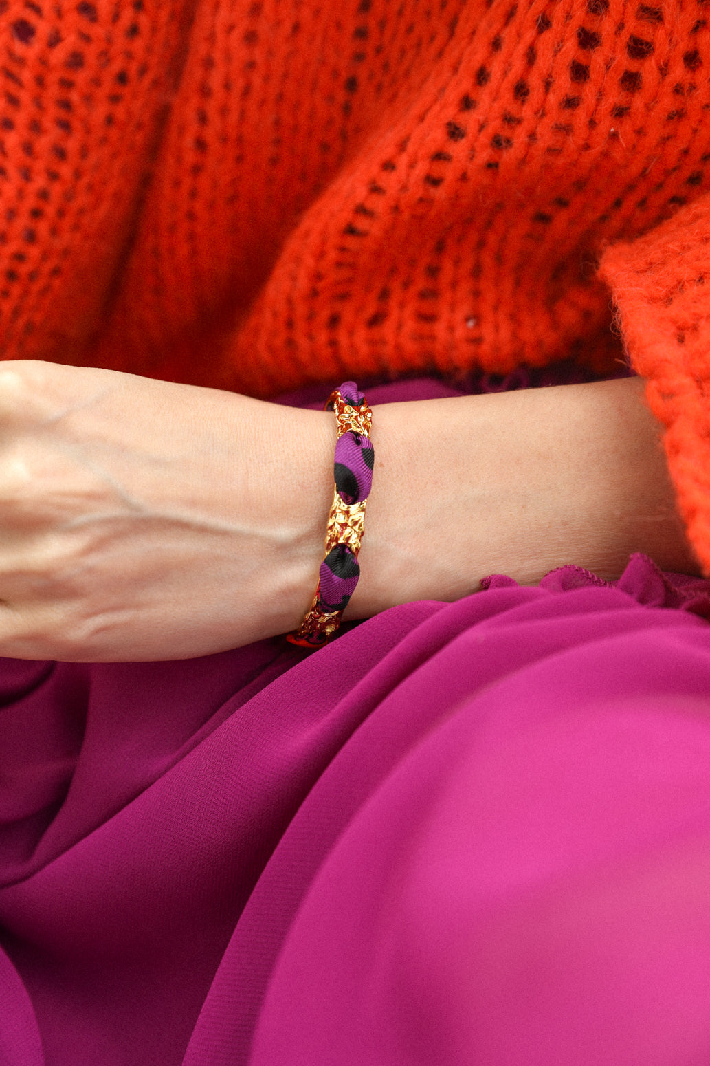 Bracelet Féerie et ruban Chapanoir, orange