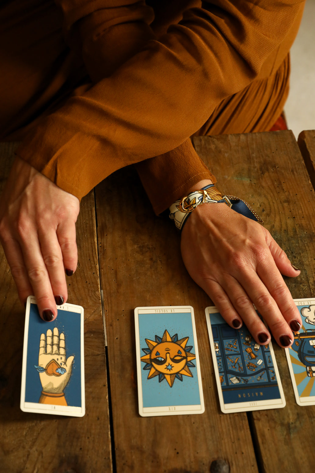 Bracelet Septembre et ruban Tarot, marine