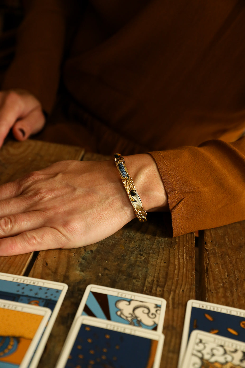 Bracelet Féerie et ruban Tarot, marine
