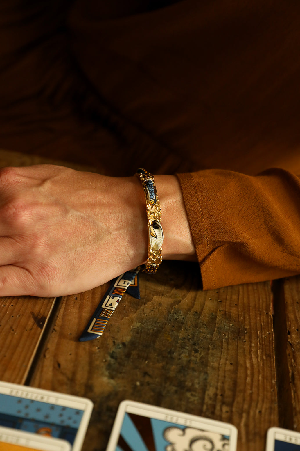 Bracelet Féerie et ruban Tarot, marine