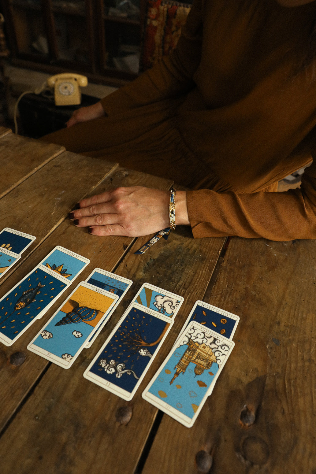 Bracelet Féerie et ruban Tarot, marine