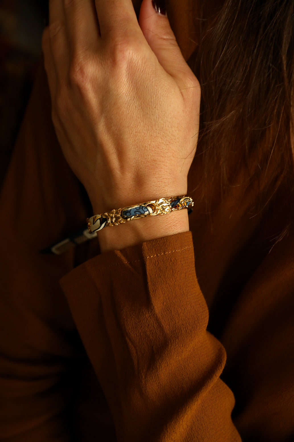 Bracelet Féerie et ruban Tarot, marine