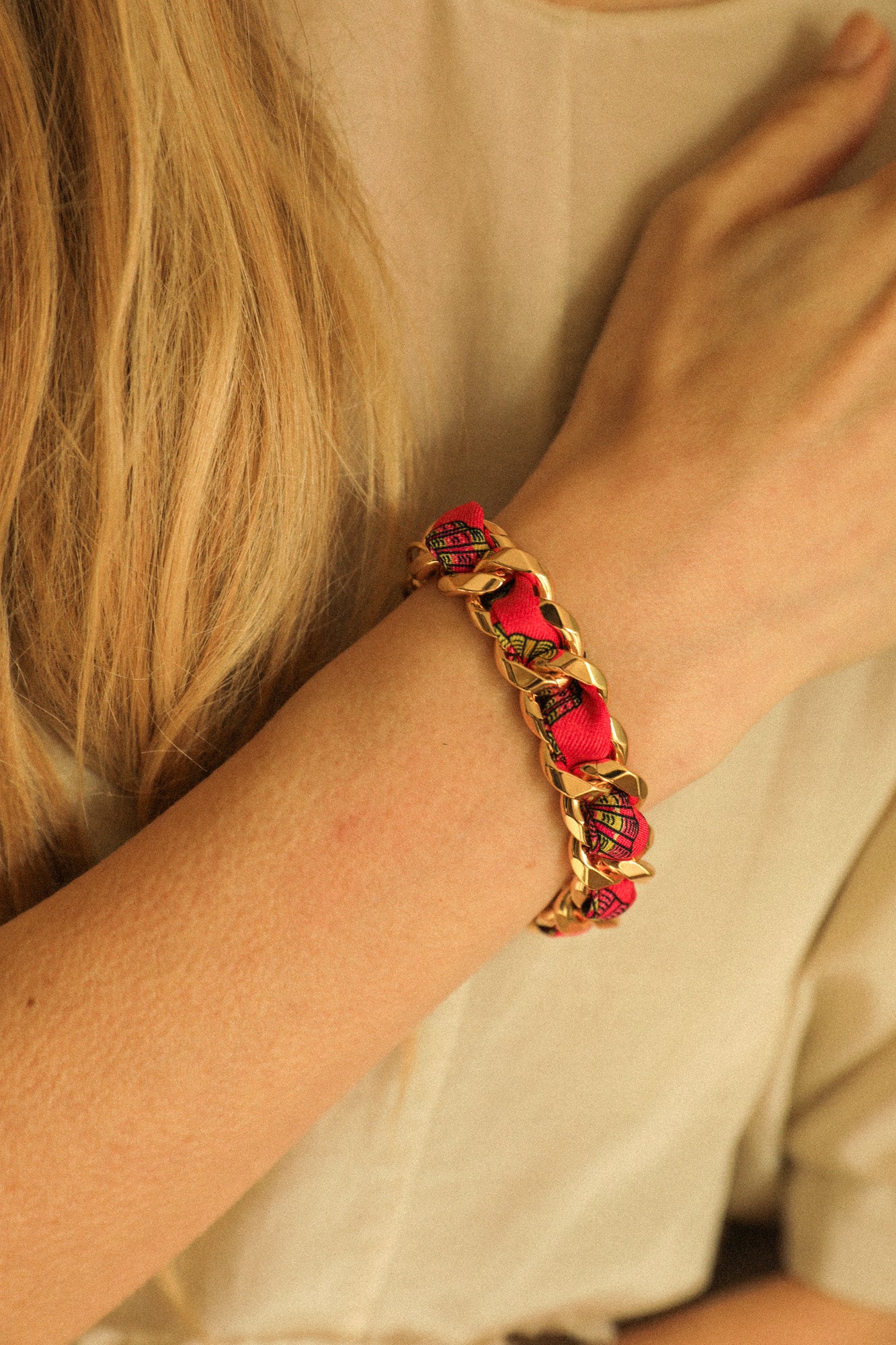 Bracelet Décembre et ruban Coquillage coloré