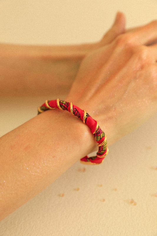 Bracelet Octobre et ruban Coquillage coloré