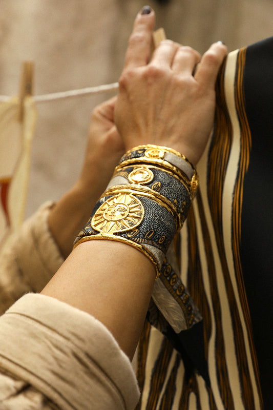 Irma cuff and its Bohemian Deer ribbon, black