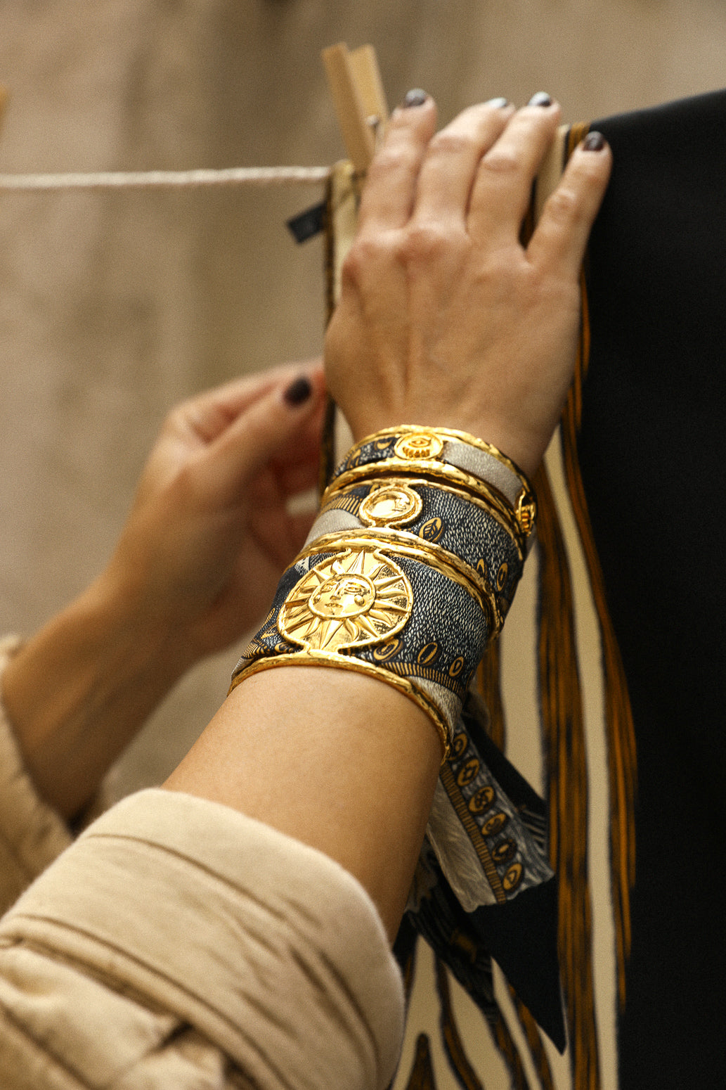 Irma cuff and its Bohemian Deer ribbon, black