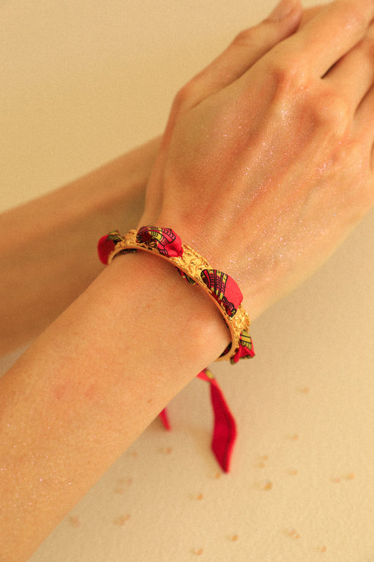 Bracelet Féérie et ruban Coquillage coloré