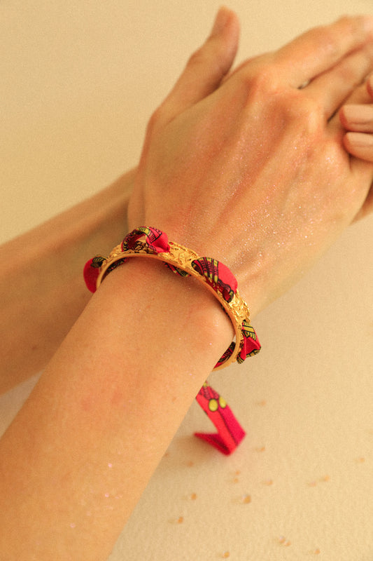 Bracelet Féérie et ruban Coquillage coloré