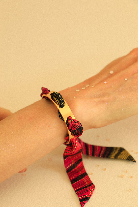 Bracelet Septembre et son ruban Coquillage coloré