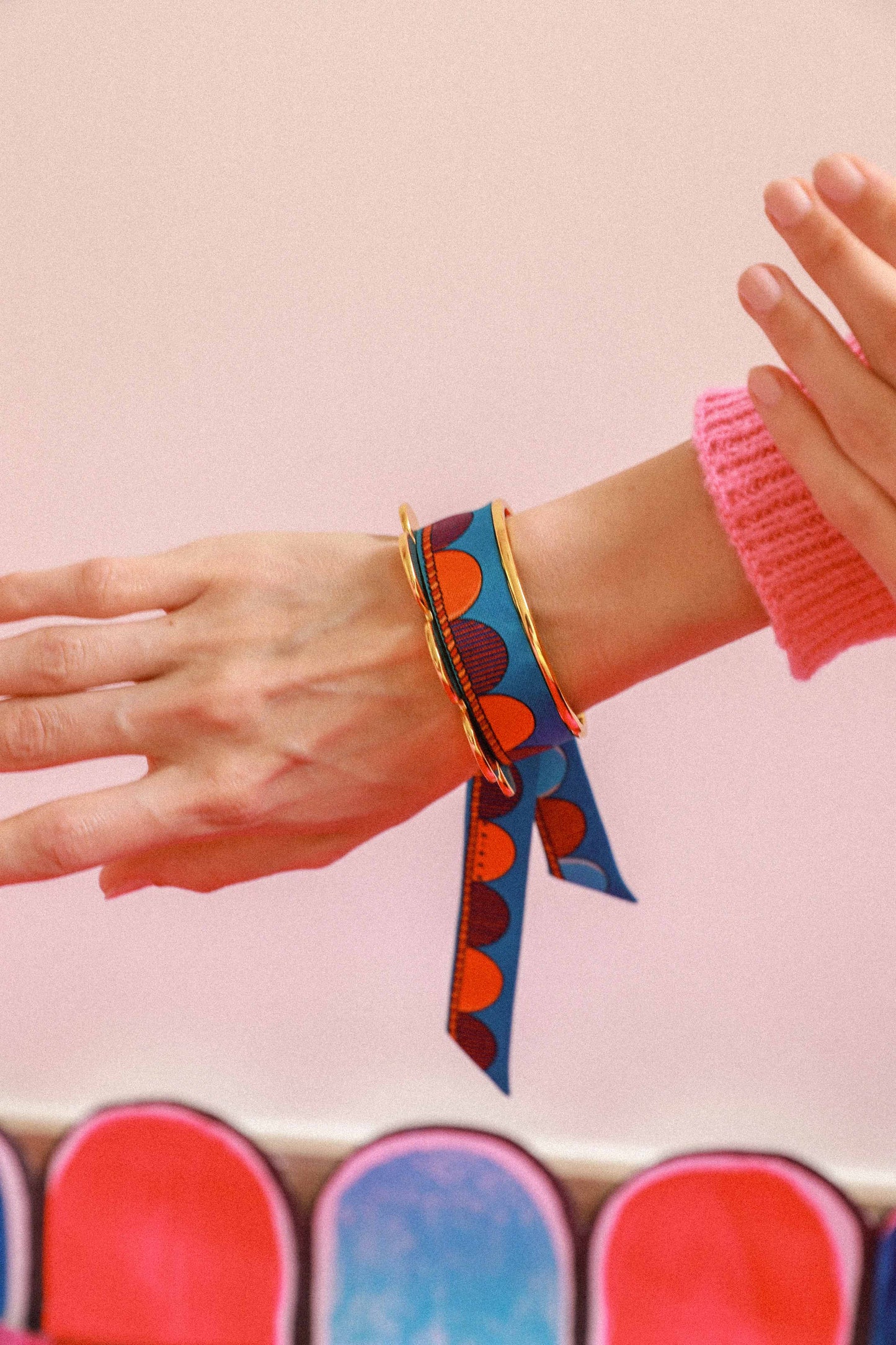 Pennant cuff and Le Cirque des Rêves ribbon, colorful