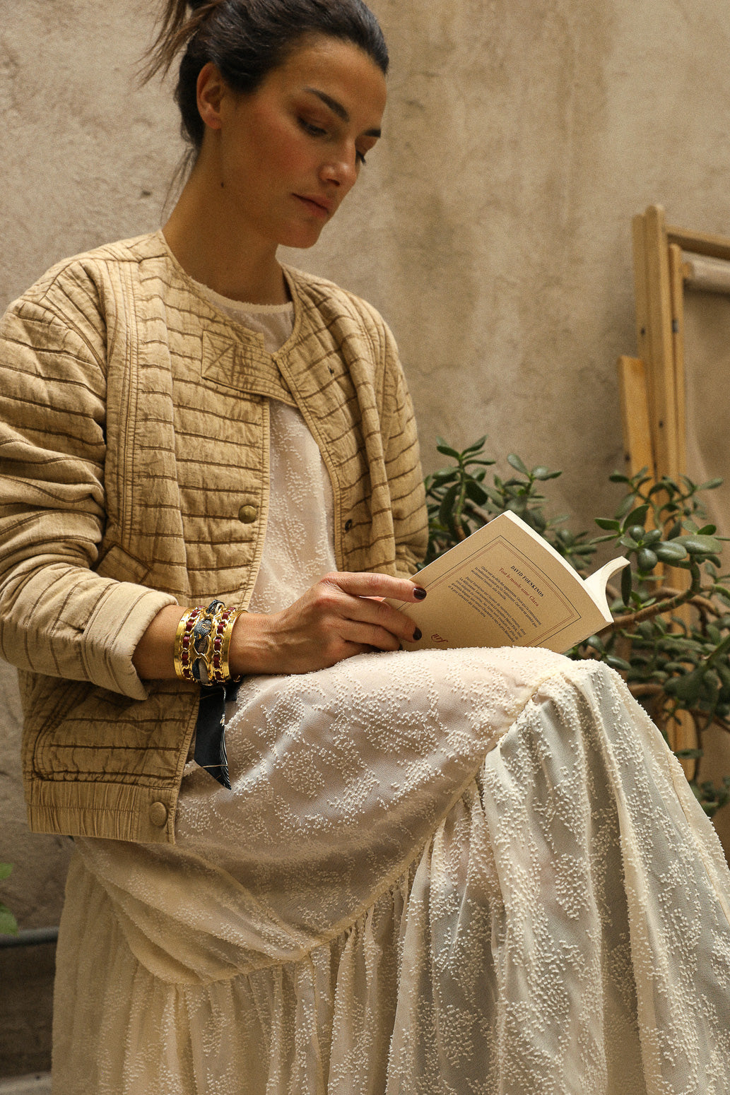 Large December cuff and Bohemian Deer ribbon, black