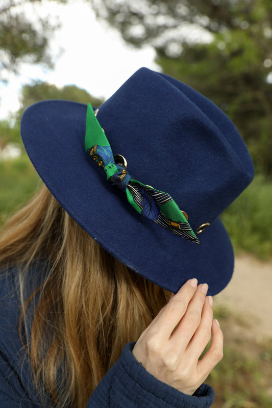Bracelet en soie 4cm Cerf Bohème, vert