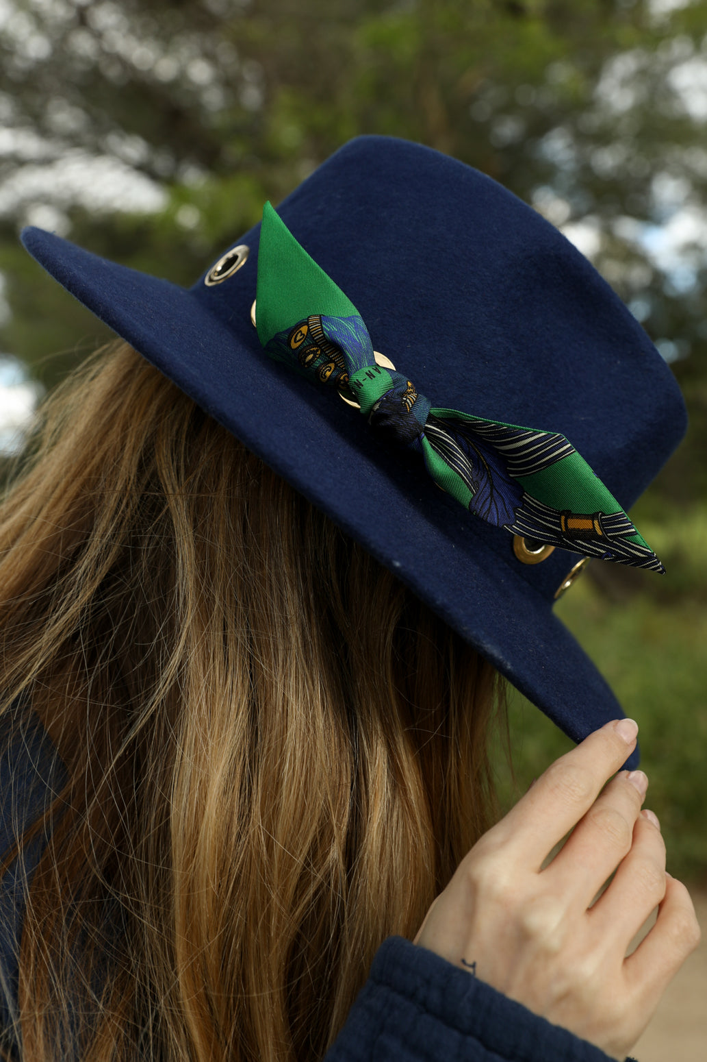 Bracelet en soie 4cm Cerf Bohème, vert