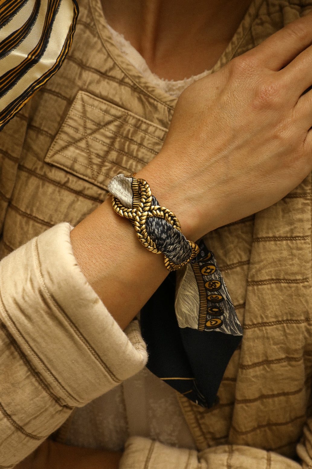 4cm Silk Bracelet Bohemian Deer, Black