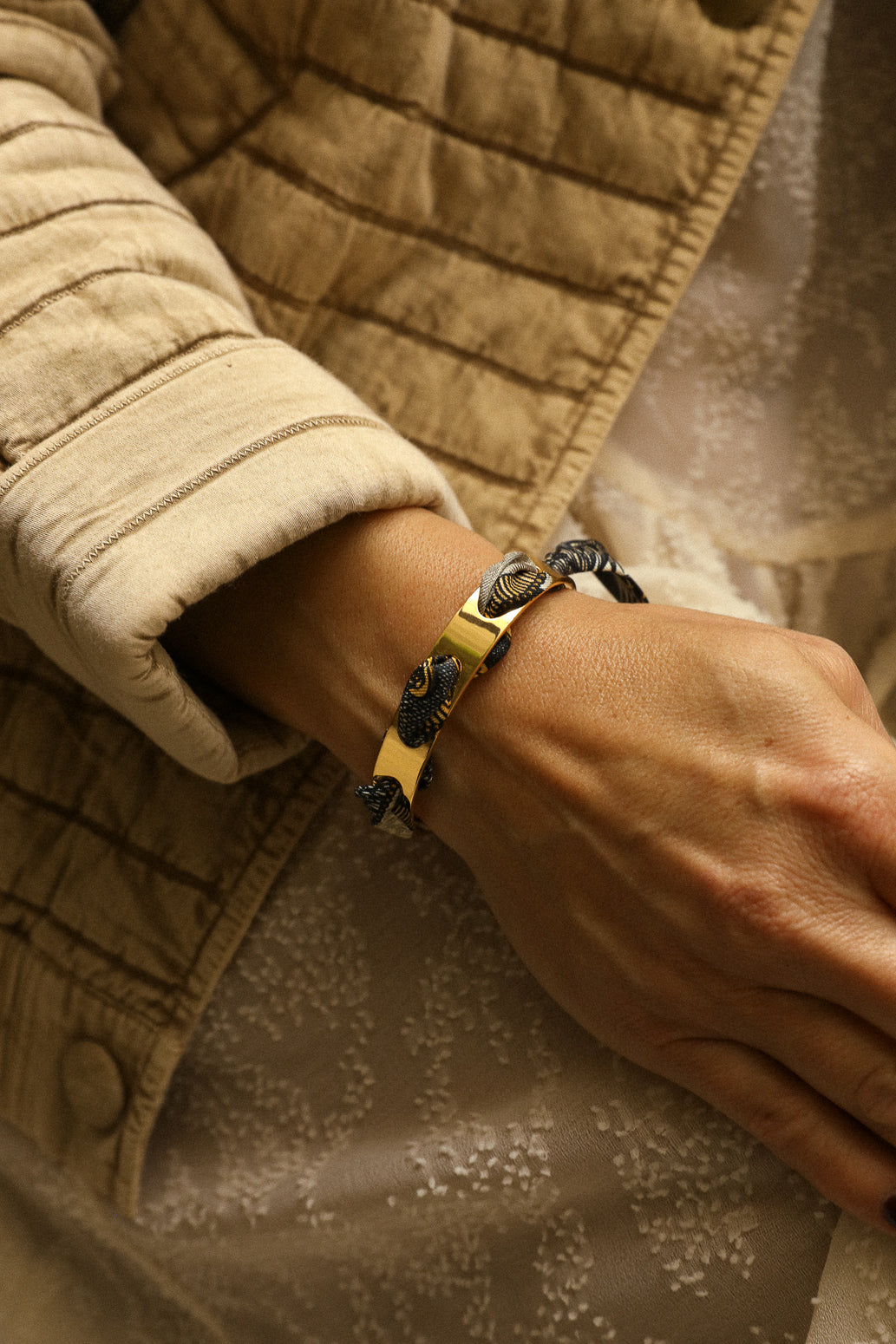 September Bracelet and Bohemian Deer Ribbon, Black