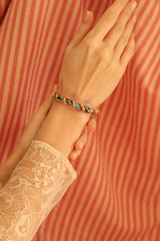 Bracelet Octobre et ruban Pirate coloré