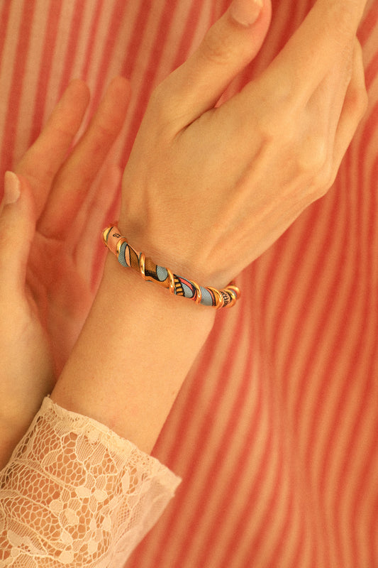 Bracelet Octobre et ruban Pirate coloré