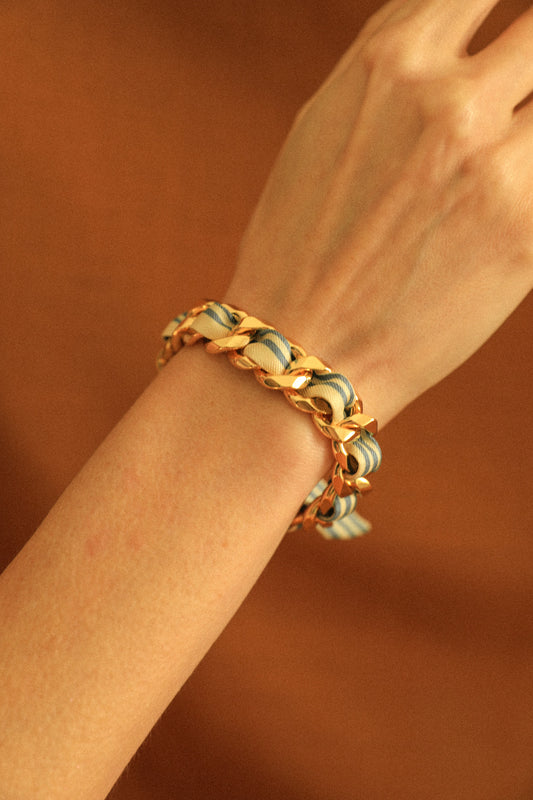 Bracelet Décembre et ruban Marinière neutre