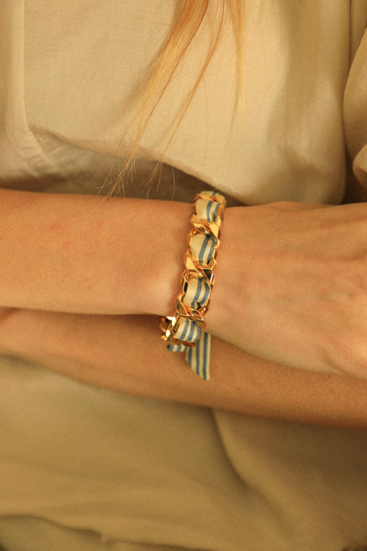 Bracelet Décembre et ruban Marinière neutre