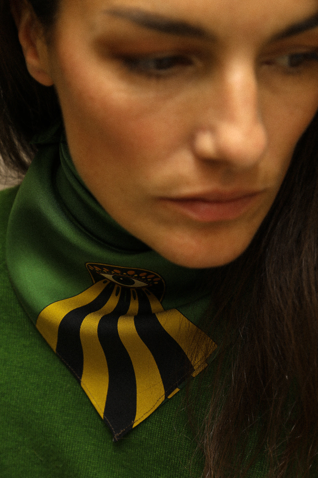 Silk bandana 55cm Luckyou, green