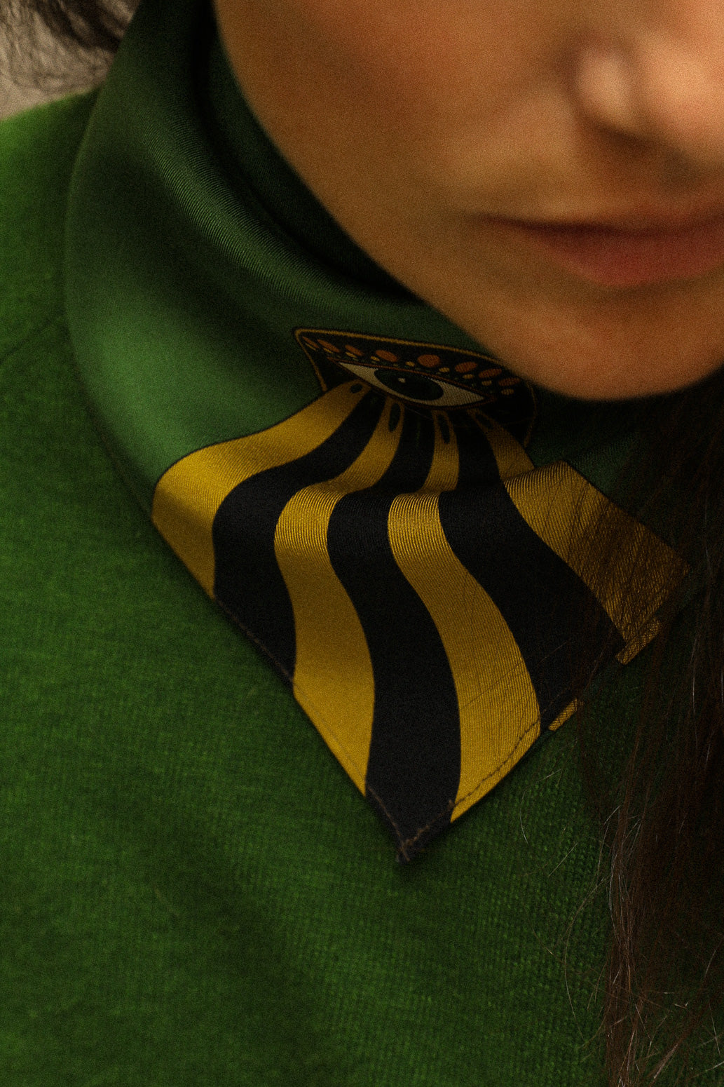 Silk bandana 55cm Luckyou, green