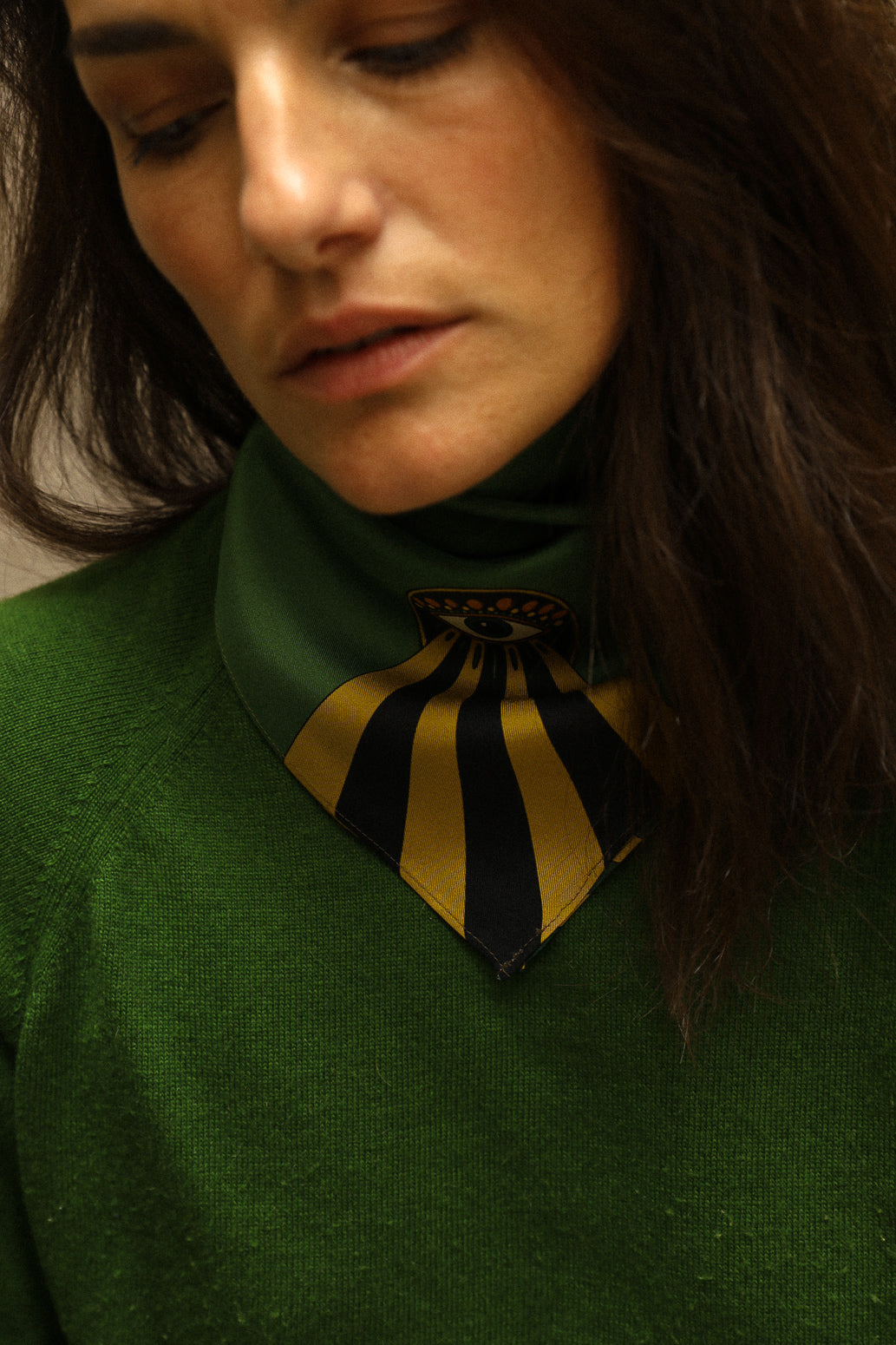 Silk bandana 55cm Luckyou, green