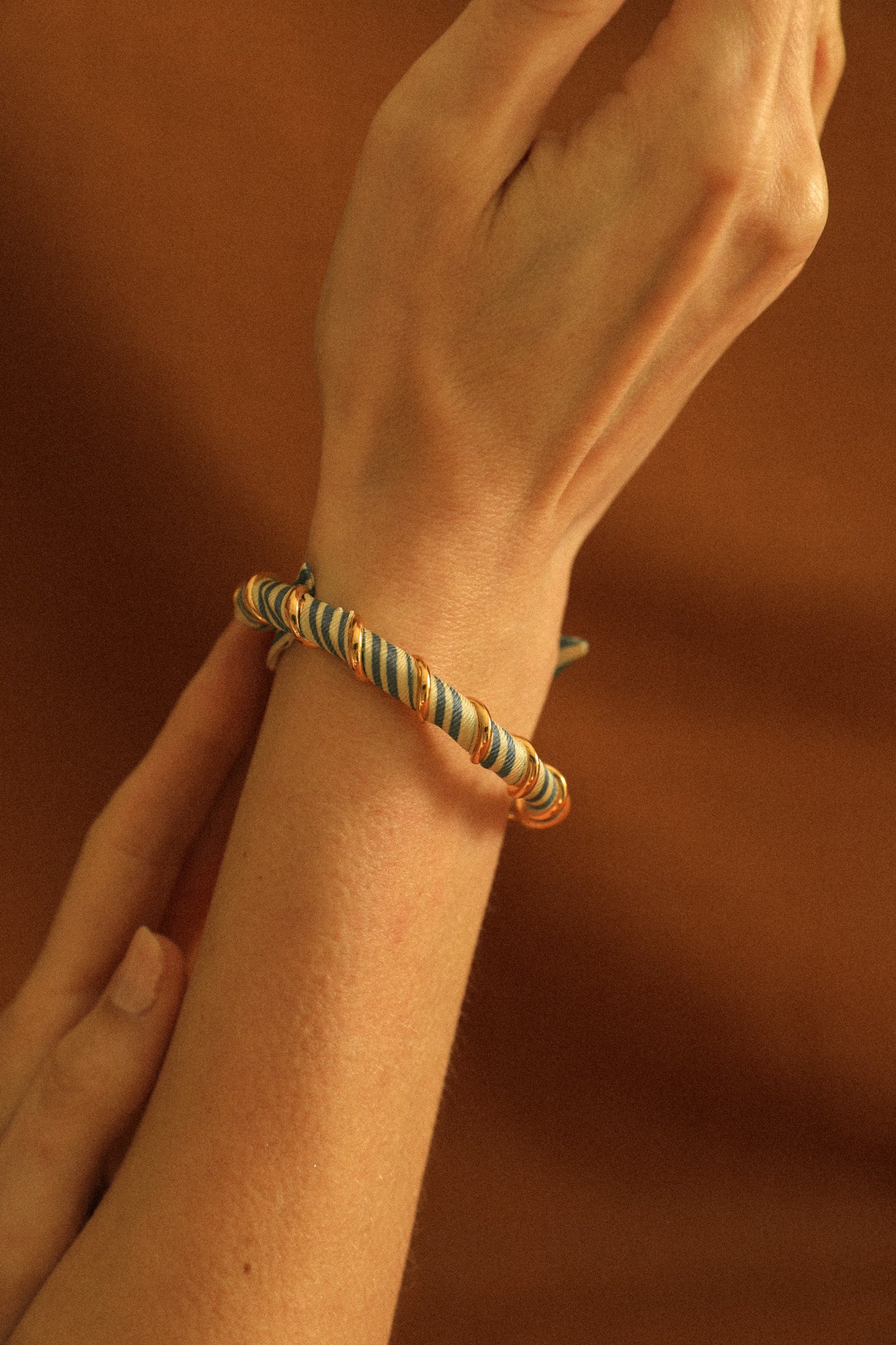Bracelet Octobre et ruban Marinière neutre