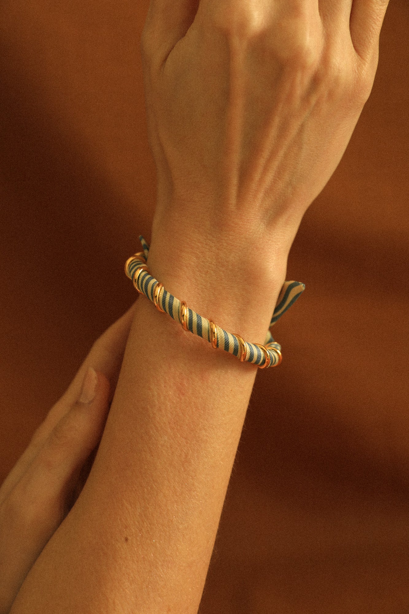 Bracelet Octobre et ruban Marinière neutre