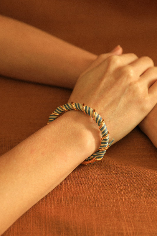 Bracelet Octobre et ruban Marinière neutre