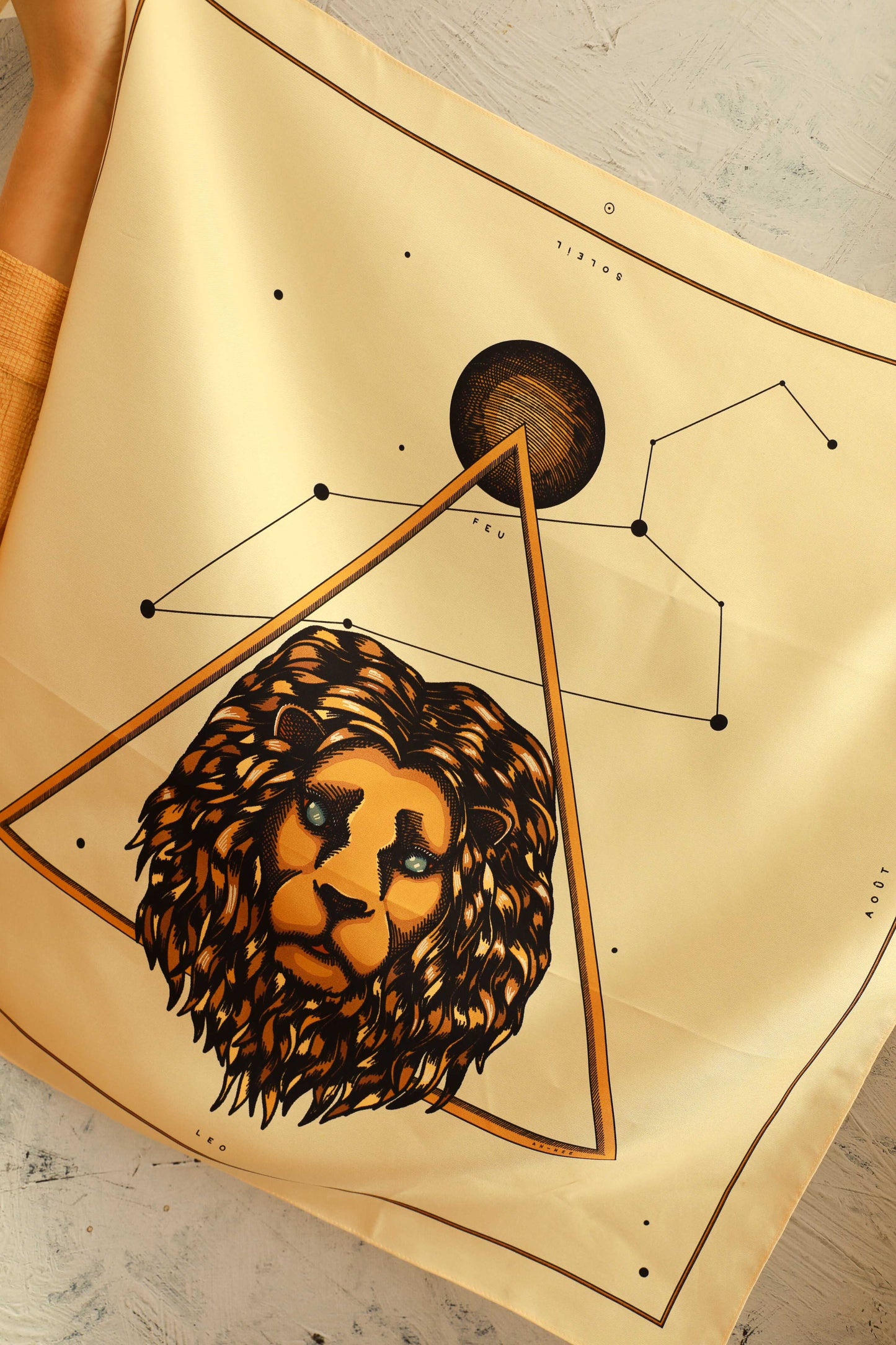 Bandana en soie 55cm - Signe Astro, Crème