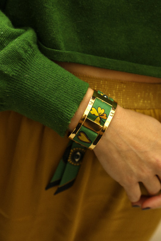 JMA cuff and Luckyou ribbon, green