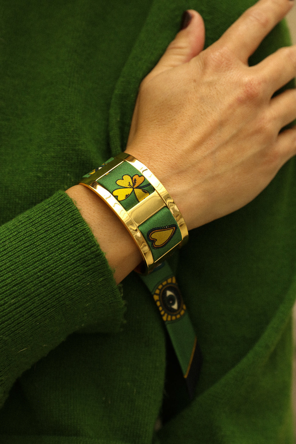 JMA cuff and Luckyou ribbon, green