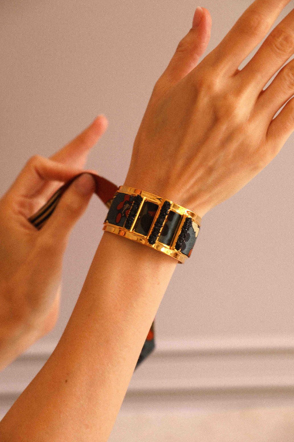 Manchette Quartz et ruban Néo-léo ardoise