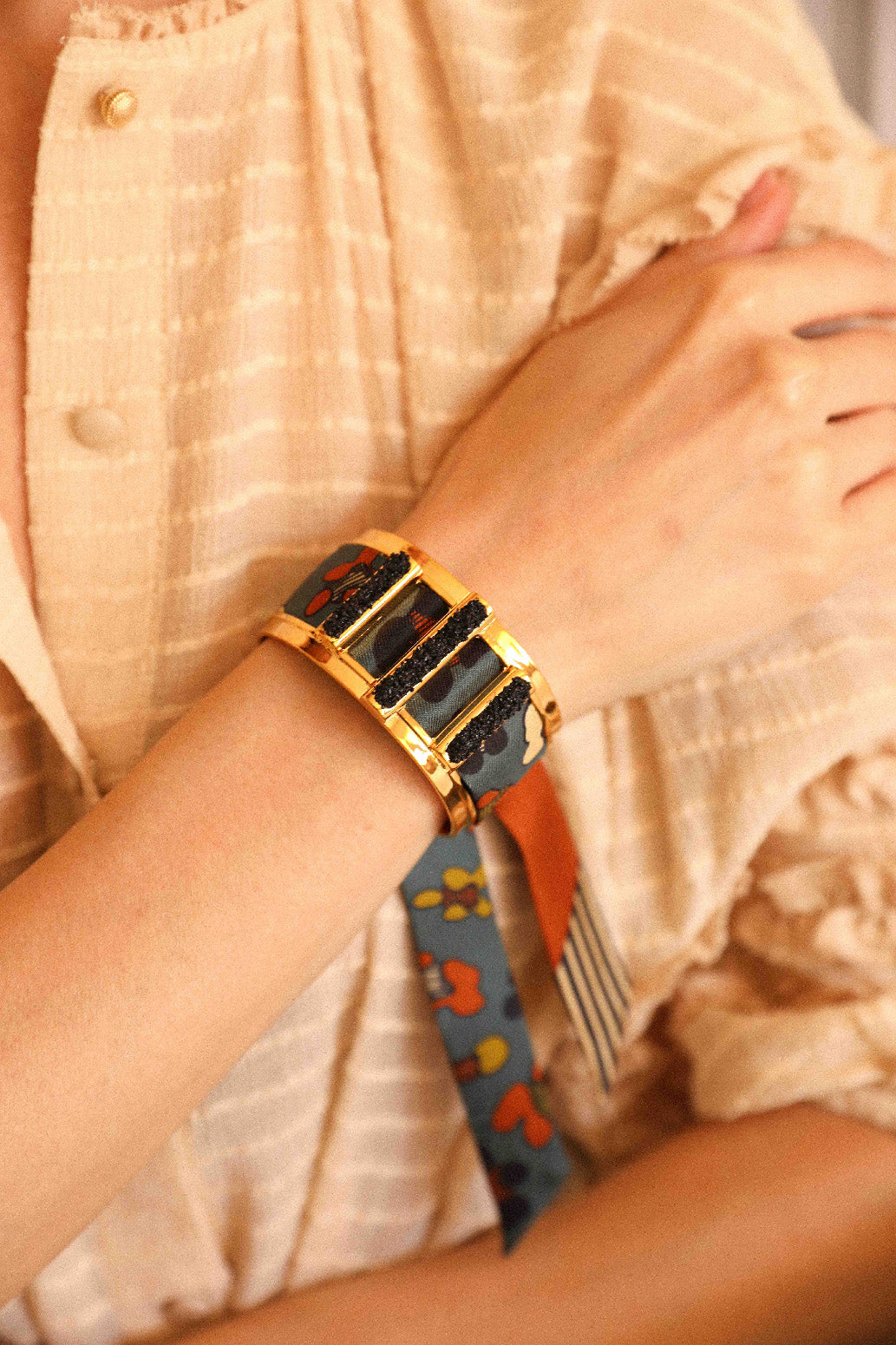 Manchette Quartz et ruban Néo-léo ardoise