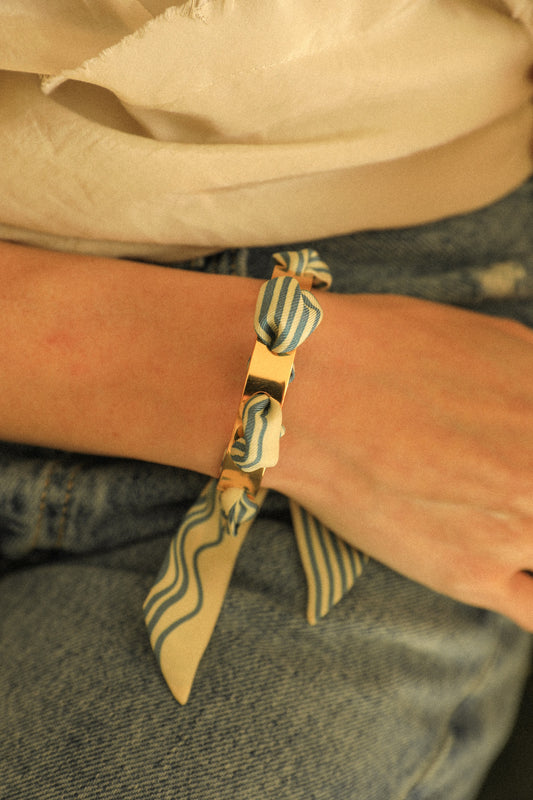 Bracelet Septembre et son ruban Marinière neutre